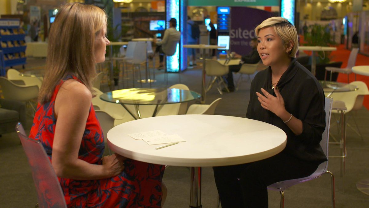MSNBCYourBiz's tweet photo. Sun on #msnbcyourbiz #GettingCustomers @jennifer CEO of @away on building a brand customers love & will share with friends https://t.co/YXAYFdHMND