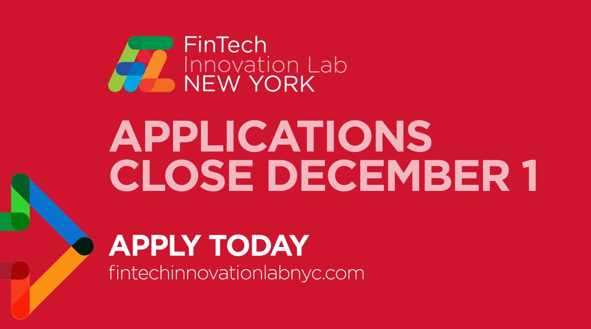 FinTechLab's tweet image. Tomorrow is the deadline to apply for the 2019 #FinTechLabNYC class. Apply now bit.ly/2PeuiAC