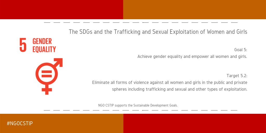 NGOCSTIP's tweet photo. 3/3 #Target5_2 on #VAW recognizes that the trafficking of women & girls, especially for the purposes of sexual exploitation, is an issue of #GBV and discrimination. @GlobalGoalsUN @SayNO_UNiTE @UNODC #orangetheworld #hearmetoo #16Days #NGOCSTIP https://t.co/ECpU2AOjLa