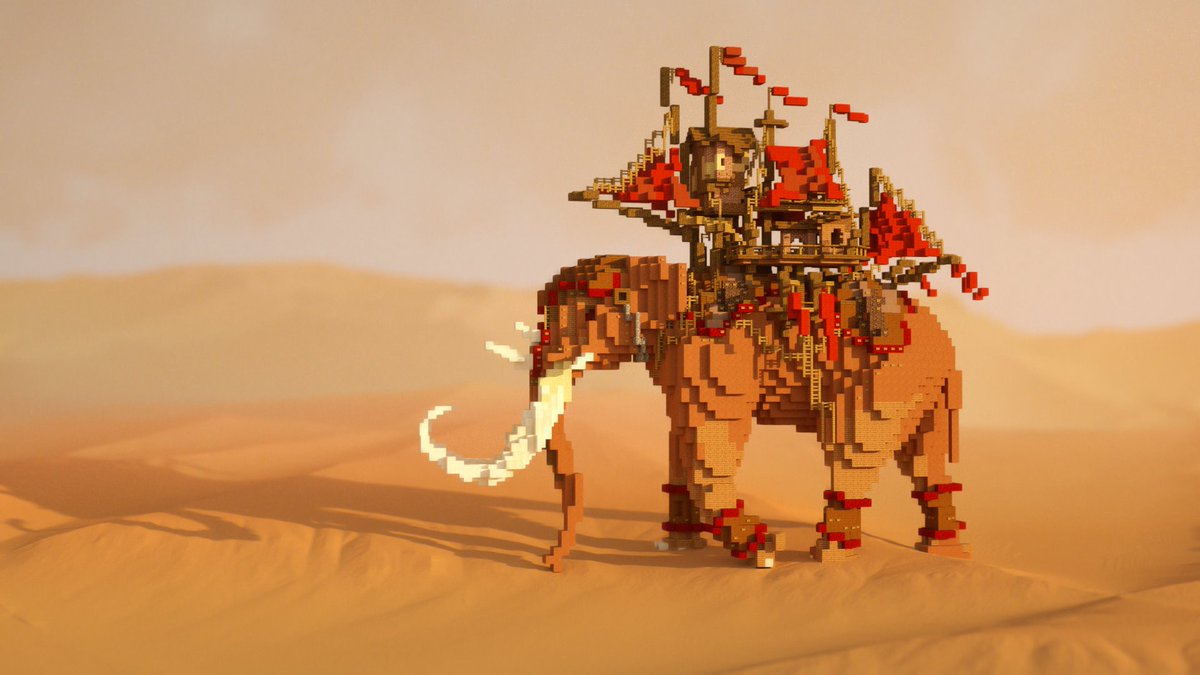 Here is an elephant I built inspired by one of the movies of Lord of the Rings.

Built on <a href="/BuildersRefuge/">Builder's Refuge</a> 

#minecraft