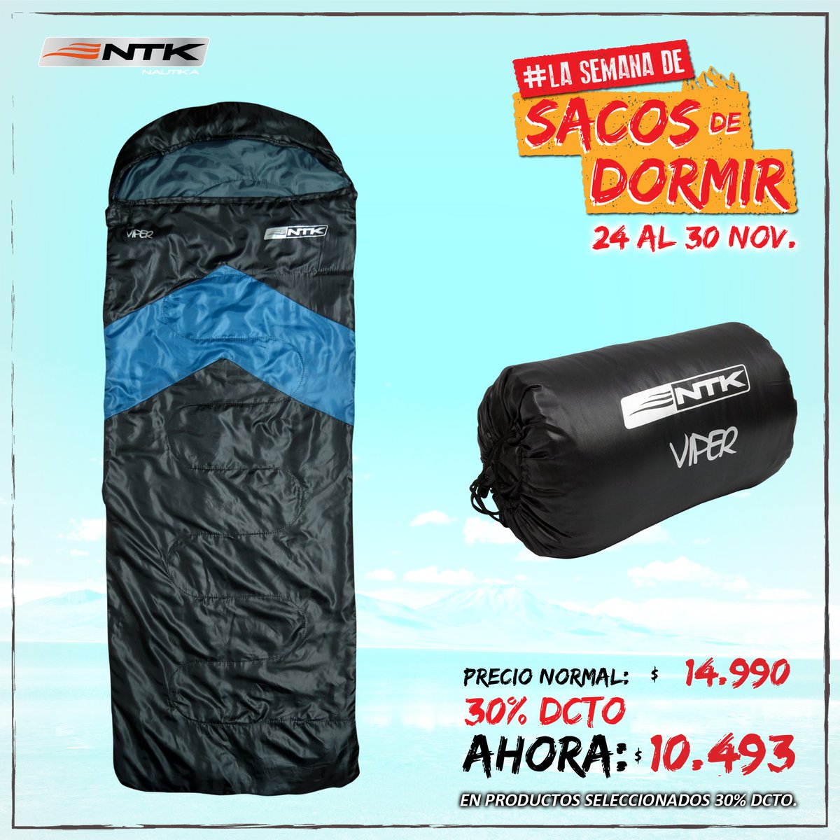 Nautika_Chile's tweet image. ¿Un saco térmico para ir a la playa o destinos más calurosos? ¡Lo tenemos y se llama Viper! *Sólo hasta hoy encuéntralo con un 30% de dcto. nautikachile.cl #camping #feliz #finde #Descuento #promociones #ofertas #vacaciones #mejoraelahora #FelizViernes #outdoors #viajar