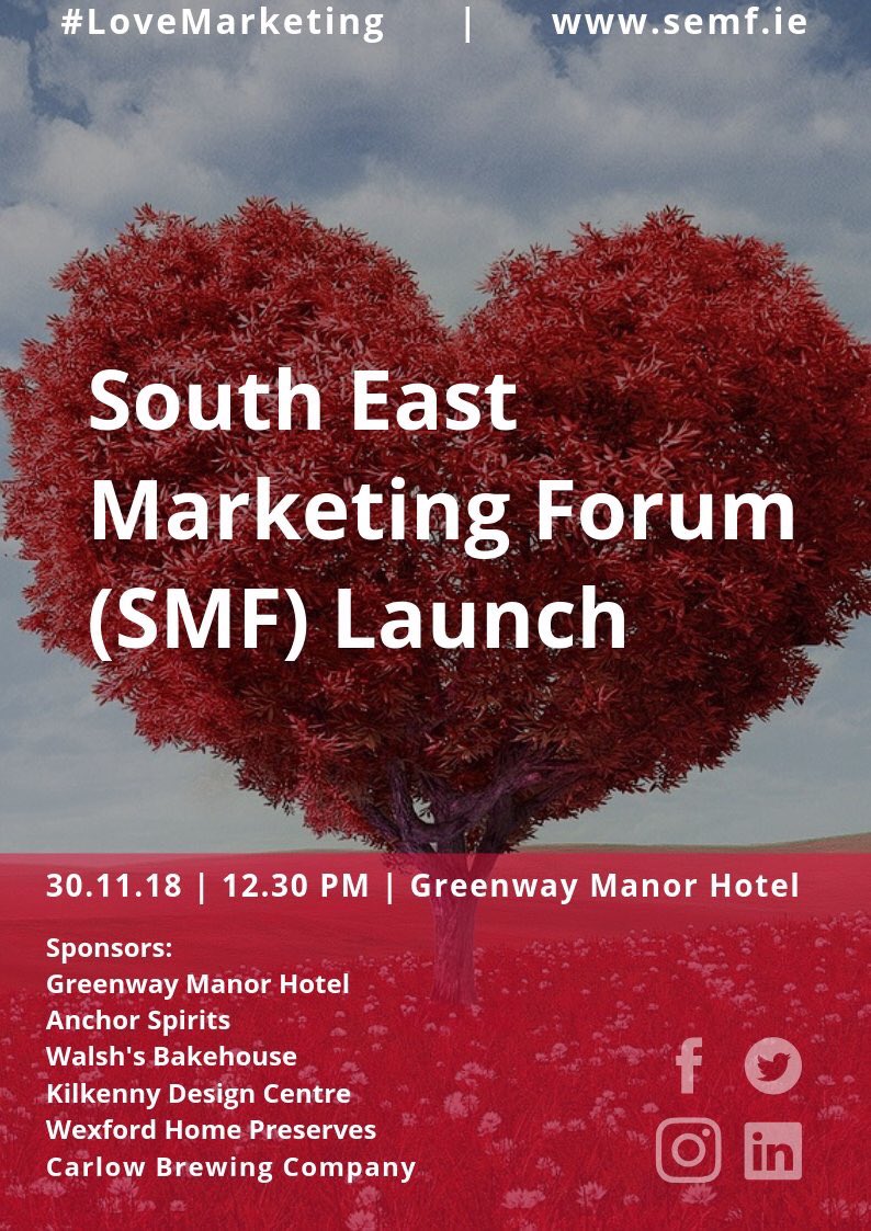 Today was day 1 of <a href="/SMF_Ireland/">SMF</a> and was a huge success, thanks to @Danielle_RIKON @TSSG_WIT @RIKON_WIT <a href="/HotelGreenway/">Greenway Manor Hotel</a> the sponsors and so many other wonderful people. Exciting times ahead. #LoveMarketing