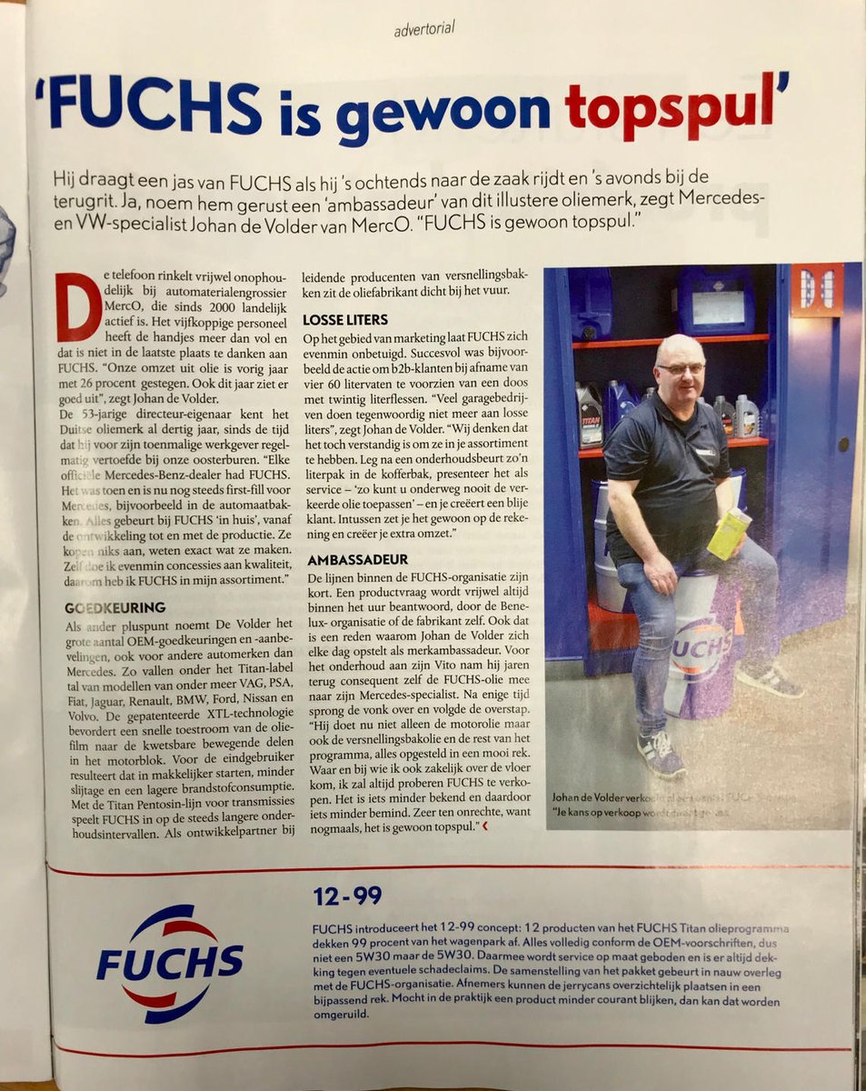 FUCHS Lubricants Benelux (@fuchsbenelux) on Twitter photo Daarom kiest FUCHS distributeur MERCO voor <a href="/FuchsBenelux/">FUCHS Lubricants Benelux</a> smeermiddelen! Lees het in #Aftersales_Magazine 11. Daarom kiest FUCHS distributeur MERCO voor <a href="/FuchsBenelux/">FUCHS Lubricants Benelux</a> smeermiddelen! Lees het in #Aftersales_Magazine 11.