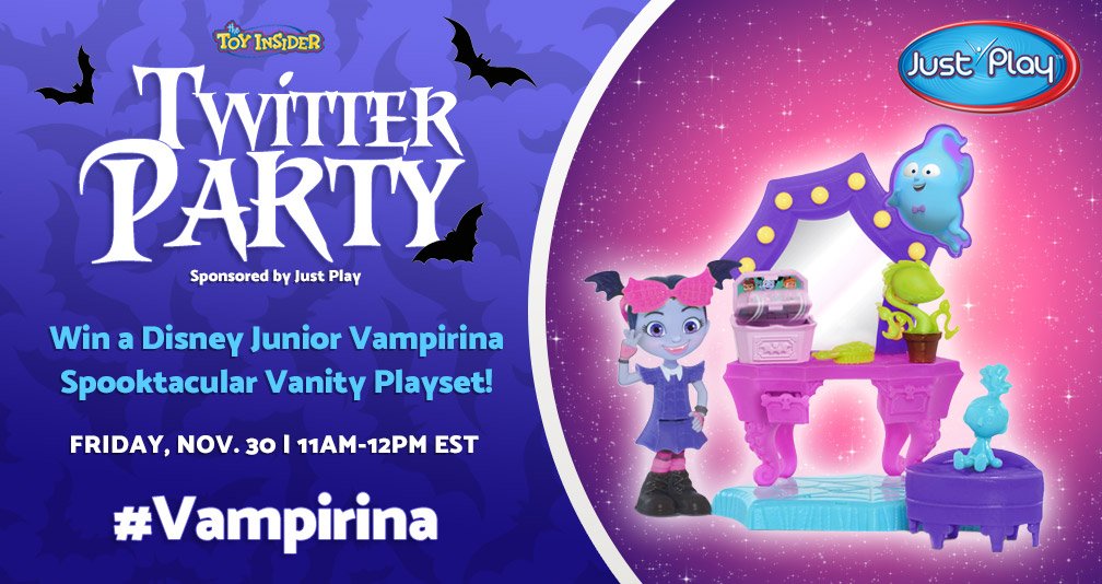 TheToyInsider's tweet photo. Q4: What is the name of #Vampirina's doll, included as one of the accessories in @JustPlayToys' Disney Junior Spooktacular Vanity Playset? HINT: https://t.co/vY7arnydYM https://t.co/FX0aD666Vj