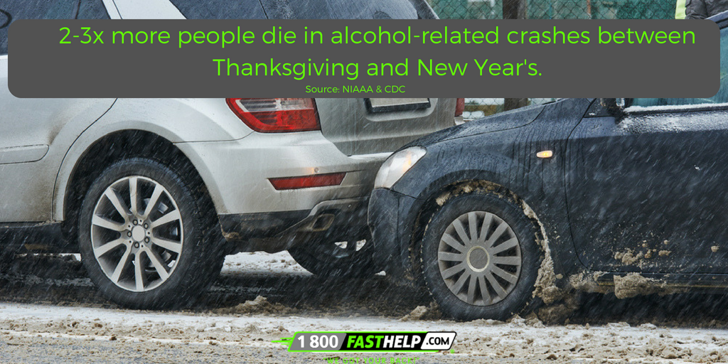 FastHelp_ATL's tweet image. #DidYouKnow that between Thanksgiving 🦃and New Year's 🎊,the number of alcohol-related crashes sky rockets more than any other time of year? #drunkdriving #roadsafety