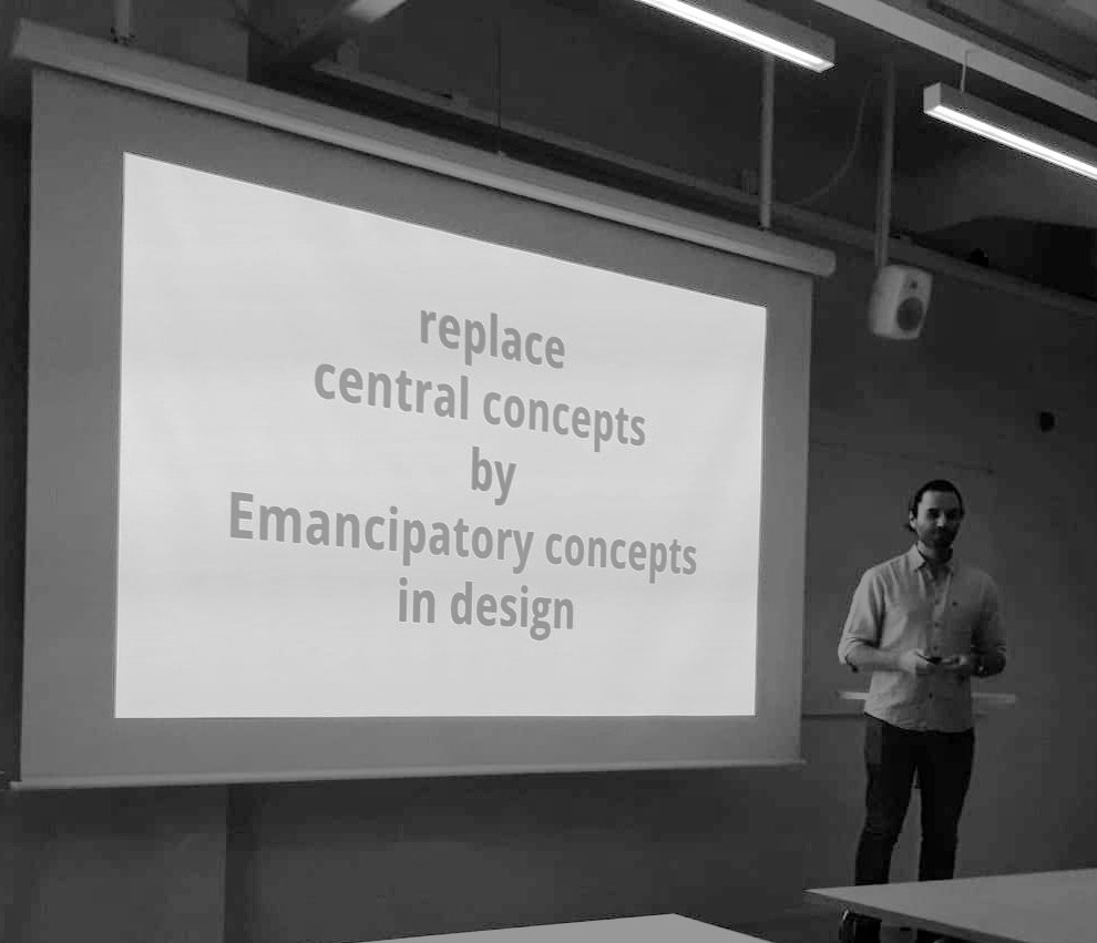 Presenting anti-oppressive/decolonial design for sustainability at Aalto. Introducing emancipatory concepts.