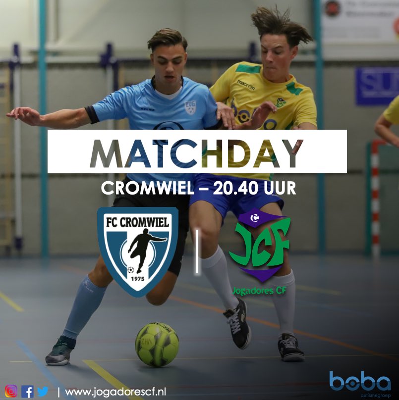 💥MATCHDAY💥

🆚 FC Cromwiel
📍 Steenbergen
🏆 KNVB-Beker
⌚️ 20:40 uur

#jogadorescf #futsal