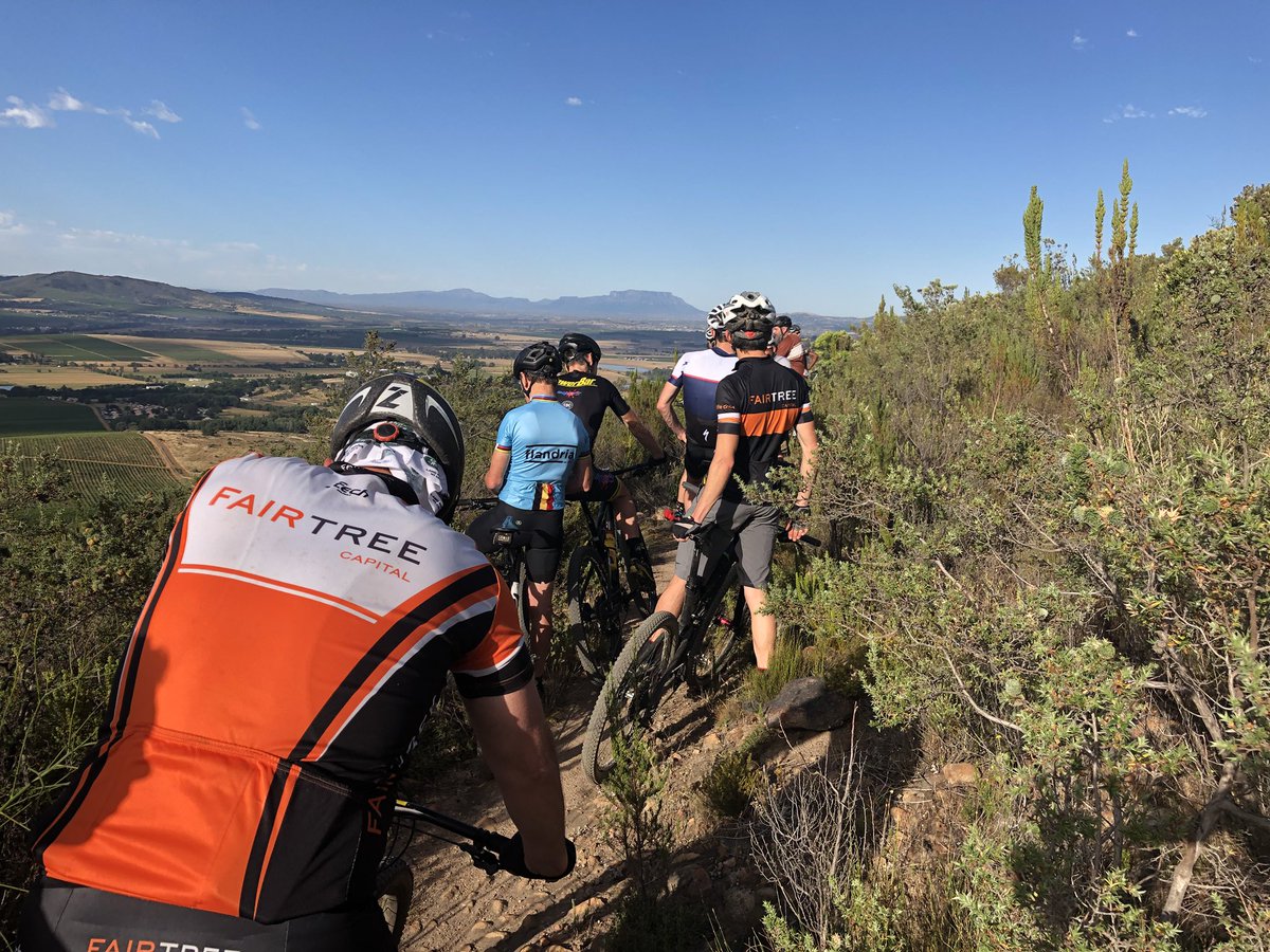 FairtreeContour's tweet photo. Views of #tablemountain and #simonsberg on day1 of the #fairtreecontour Wonderful group of riders tasted the route this morning @Delvera that the absa cape epic is also using for stage6 2019. #mountainbikers https://t.co/tddGpvBwsT