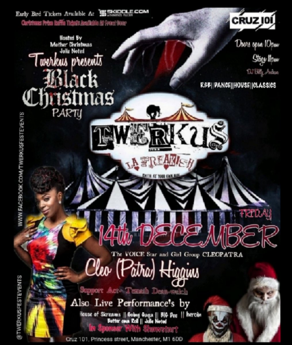 twerkusfest's tweet photo. https://t.co/5TRdedT1Y4

#manchester #twerkus #twerkuslafreakish #christmas #party #love #christmasparty #cruz101 #2018 #Cleopatra #cleohiggings #thevoice #bbc #blackchristmas #clubbing #klubkids #dj #r&amp;b #house #dance #ukgarage #classics #show #entertainment #drag #dragqueens https://t.co/QUHq1xzQ4x