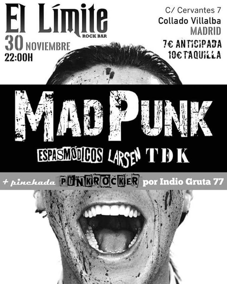 movingtickets's tweet photo. #Hoy en #concierto #Madpunk en @ElLimiteRockBar #ColladoVillaba #Madrid Entradas 🎫 https://t.co/Tzd7J8HB9p 🎫 https://t.co/MHxzRBNg0O