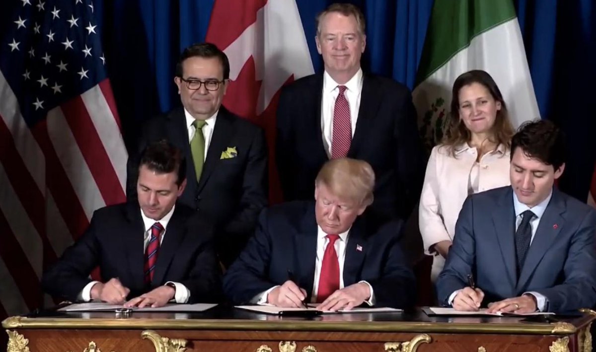 ildefonsogv's tweet image. Firma del Tratado entre México, Estados Unidos y Canadá  #TMEC #USMCA 🇲🇽🇺🇸🇨🇦 @gobmx @SE_mx
