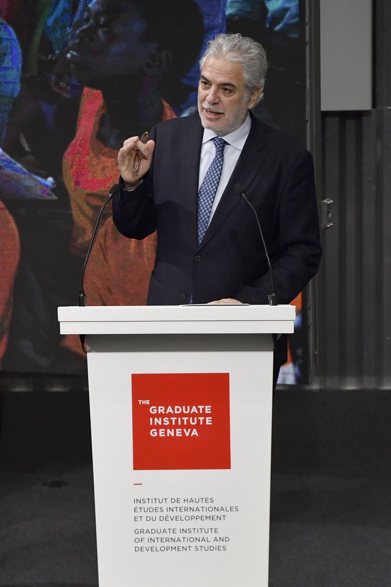 StylianidesEU's tweet photo. Speaking on #education in #emergencies @IHEID – my passion. 
It is an investment in the future &amp; in peace.
With one goal: to leave no child behind. 
I call on donors to increase their commitment. So that education in emergencies is not underfunded. 
#PreventingLostGenerations https://t.co/JC0gtneCY6