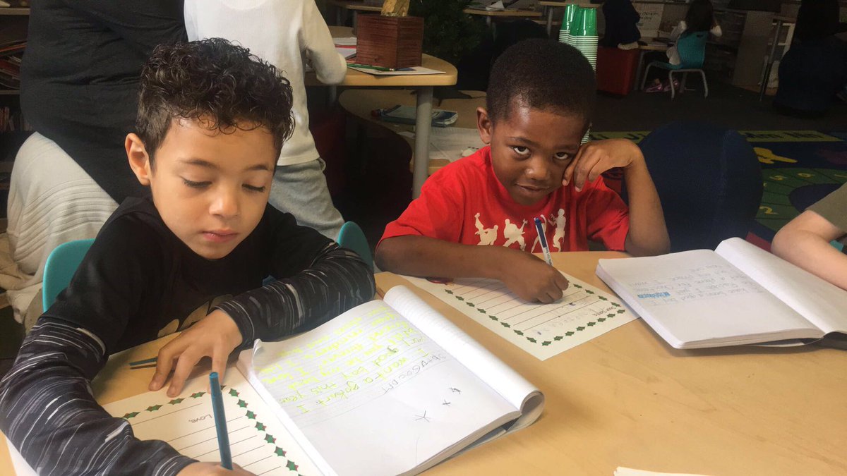 Hard at work writing letters to Santa ❤️🎅🏻🎅🏿🌲 #jardine501 #WeAreTPS