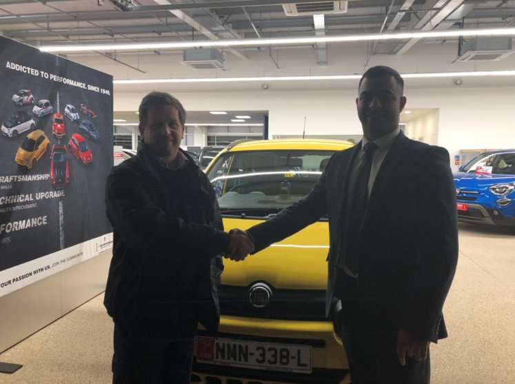 Here is customer David Midghall who required a FIAT as a second car to get around the Island. We found him a FIAT Panda 1.2 Waze.

Everyone at Motor Mall wishes David many happy miles in his new car. #Happyhandover