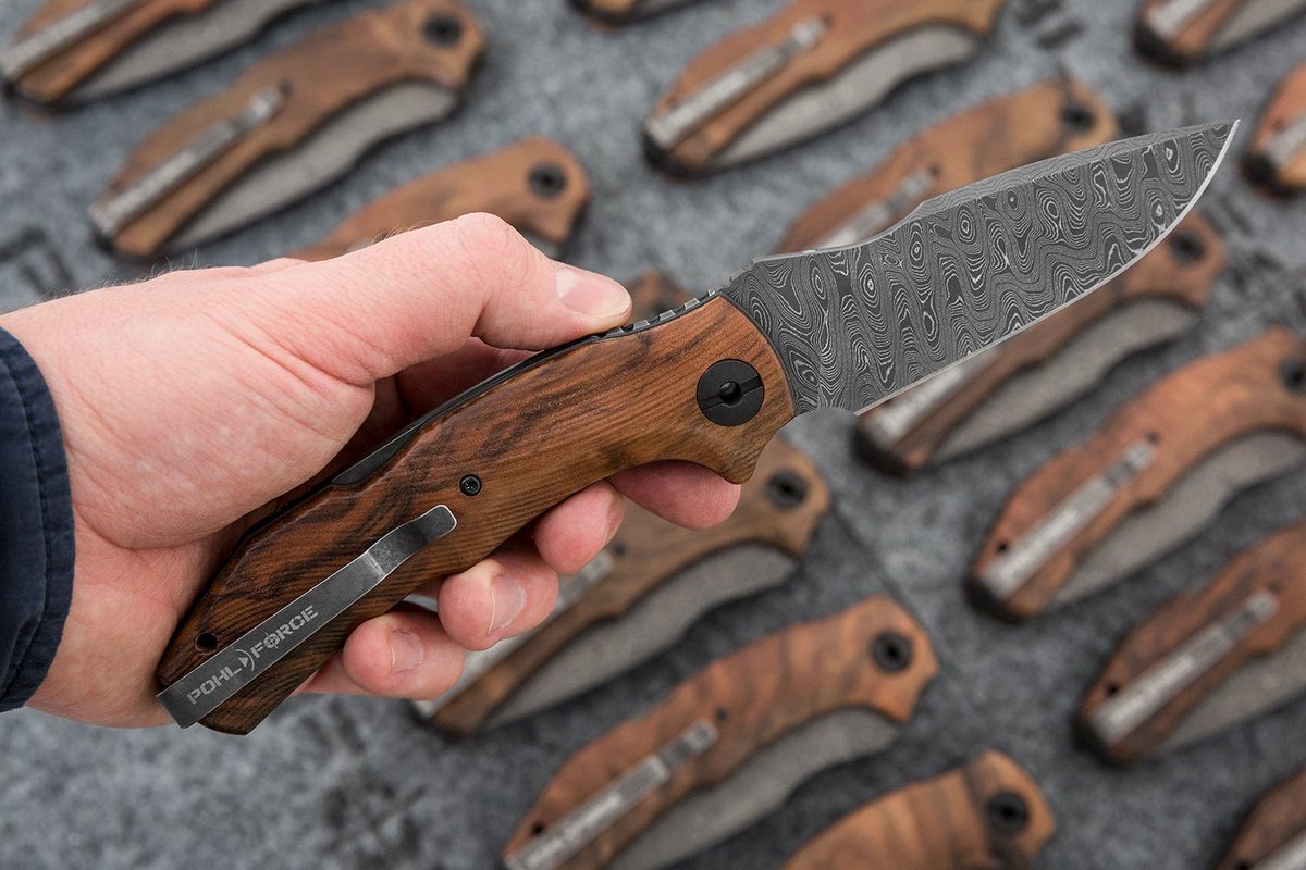 pohlforceknives's tweet photo. Good news to all collectors and damascus blade fans: we have a few knives of the limited Mike Five Damascus back in stock: https://t.co/7zTGl6mrw4
#pohlforce #chadnicholsdamascus #limitededition #blade #walnutroot #mikefive #forging #damast #bladesmith #knife #damascussteel https://t.co/GSzEuC6csW