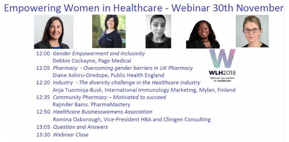 DrDianeAshiru's tweet photo. On now over lunch: #WLH2018 - https://t.co/IcVBraMJ8t. Thank you @PMDebs for hosting.  
Rajinder Bains of @PharmaMastery @phrrmcy just completed her presentation &amp; now over to @RomiOxboro of @hbanet_eur #HBAimpact. 
Personal thanks to @claire6thompson @MrsQuaye who encouraged me https://t.co/XnCoB0ez7p