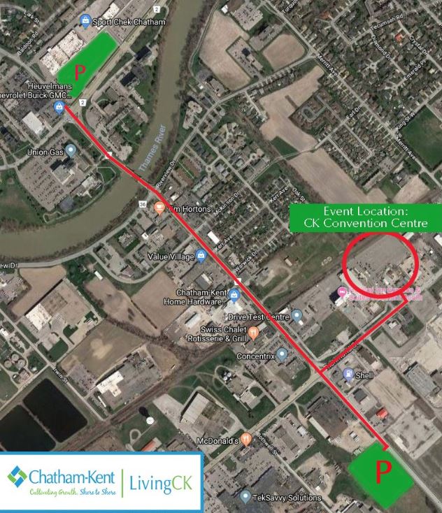 It's @CPHolidayTrain day in Chatham. There will be some parking right on site with overflow parking available at the lot owned by Campbell Toyota on Keil Drive and at the Former Target Store on Grand Ave. #CKawesome #VisitCK