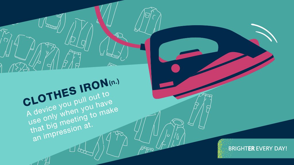 cromaretail's tweet image. Retweet if you love showing up to meetings well dressed. #Techtionary