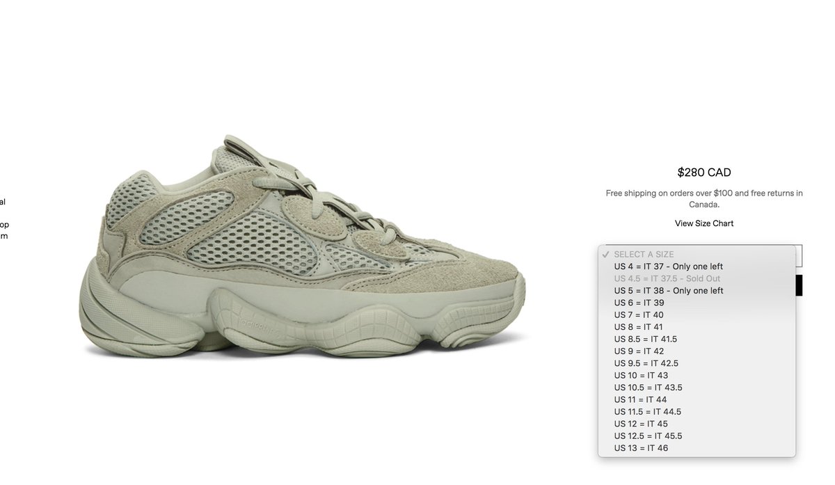 ssense yeezy 500 salt