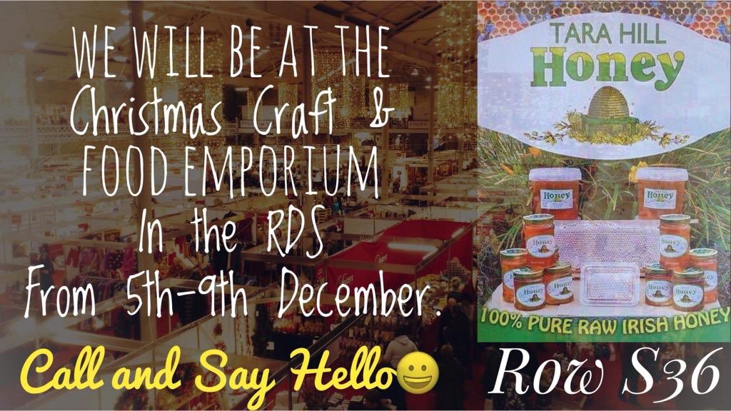 tarahillhoney's tweet photo. Come to see us in the RDS at the Gifted Craft &amp; Food Fair from 5th to the 9th December. Taste our lovely Raw Blossom, Ivy &amp; Heather Honey. Handmade Beeswax Candles, Food Wraps &amp; more. #honey #Dublin #Wexford #gifts #shop local https://t.co/lGG5Uqm4Cu