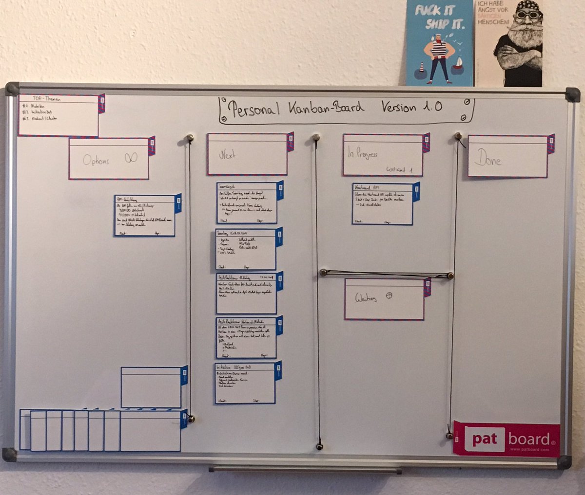kellerch's tweet photo. Erste Version meines analogen #personalkanban Boards #patboard https://t.co/aC4sAHllU8