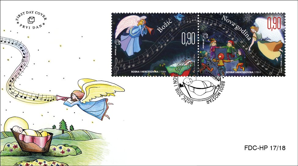 Motiv izdanja  poštanskih maraka Hrvatske pošte (HP) Mostar „Božić 2018. i Nova godina“  prikazuje notni zapis jedne od najstarijih hrvatskih božićnih pjesama  „Narodi nam se Kralj nebeski“ i vizualno slijedi njezin tekst. Saznajte više na: bit.ly/BozicNovaGodin…