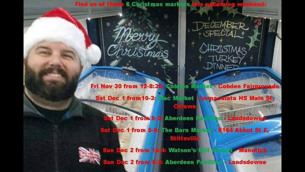 GBPastyandPie's tweet photo. #cobden today only! @ the fairgrounds 12-8
Get ur Christmas Turkey dinner pasties before they are gone!
limited supply
Tomorrow's xmas markets. 3 of them #across the #city #lansdowne #macfair on #main st &amp; the barn in #Stittsville Sunday #lansdowne &amp; Watson's mill in manotick #uk https://t.co/jmyx0sHCe7
