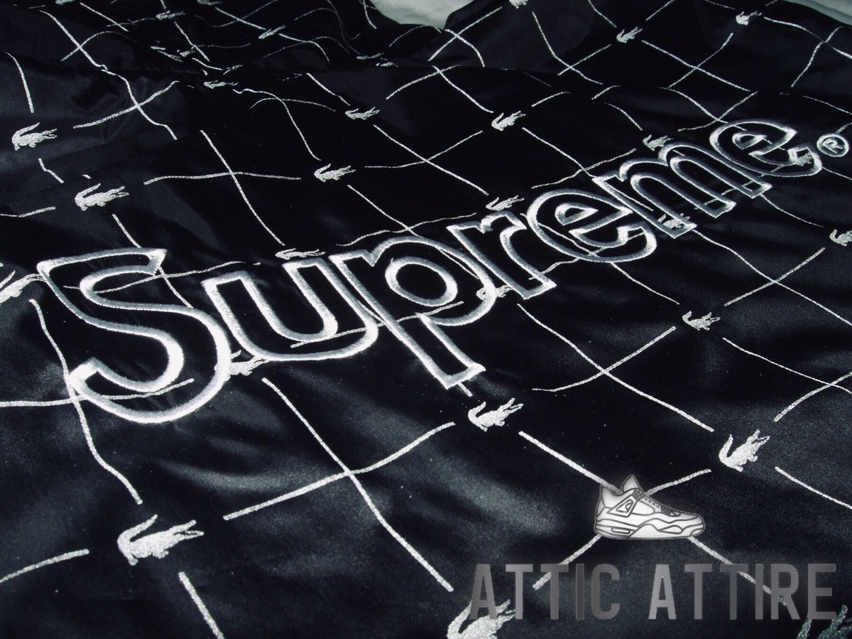 AttireAttic's tweet photo. ON SALE NOW: Supreme x Lacoste Anorak 🔥
What are your thoughts on this collab? #atticapproved #supreme #streetwear #fashion https://t.co/8uHA7wfQnb