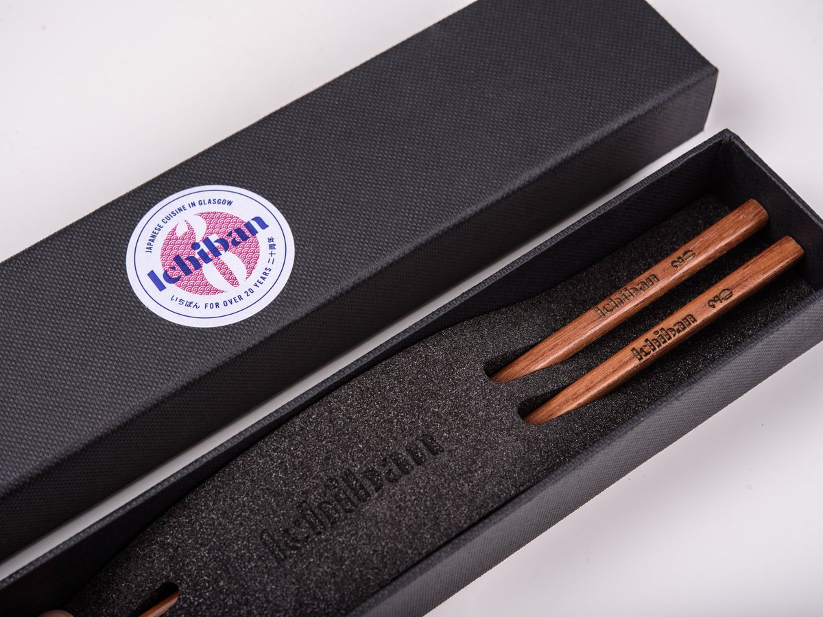 IchibanGlasgow's tweet photo. Our 20th anniversary chopstick gift sets goes on sale tomorrow (Saturday  1st December) at £5 each, but you can get yours for FREE simply by  spending over £20 in one visit! https://t.co/nO58Edlv0N