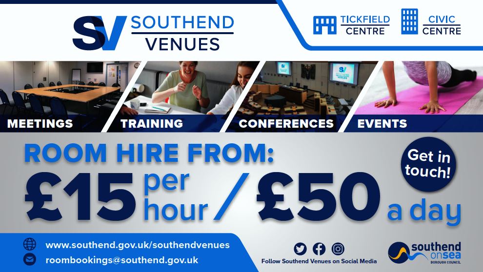 Email roombookings@southend.gov.uk to check availability and to get a quote based on what you need #SouthendVenues #roomhire #southend