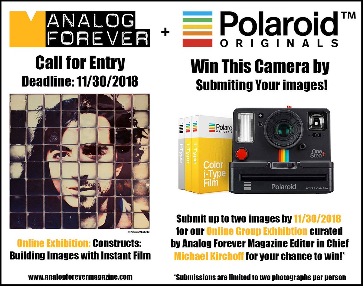 analog4everzine's tweet image. Today is the LAST DAY to submit your images to Analog Forever Magazine&apos;s December Online Exhibition &quot;Constructs: Building Images with Instant Film&quot; curated by @michaelkirchoff ​! What are you waiting for?! Head over to analogforevermagazine.com now for all the details!