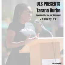 USFalumniAssn's tweet image. #MeToo founder @TaranaBurke will be the next @LectureUSF #MLK Commemorative Week speaker. The lecture begins at 8 p.m., Jan. 22, and is free and open to the public. MORE: bit.ly/2Dz5RaU