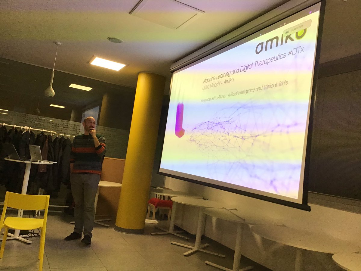 From Italy #Respiro, a #AI-powered Digital Therapy #DTx for Patients with chronic respiratory diseases. “Artificial Intelligence and Clinical Trials” <a href="/duimacchia/">Duilio Macchi</a> al <a href="/PoliHub/">PoliHub</a> Milan 30.112018 #AI4RCT