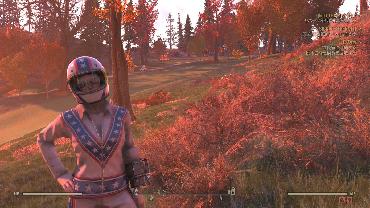 Fallout76 そうなんですよね ヌカガールロケットスーツみたいに一体型かと思いきやヘルメットは別でした