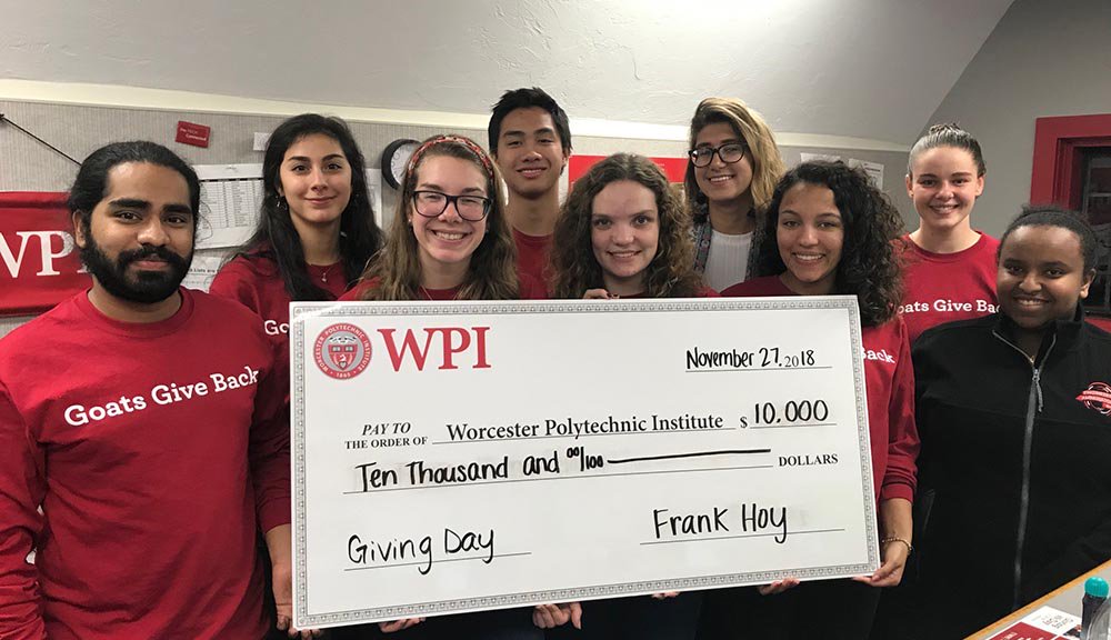 WPI's tweet image. With one of the biggest philanthropy days ever, WPI shows just why #techcares. #dailyherd wpi.today/giving-day-tw