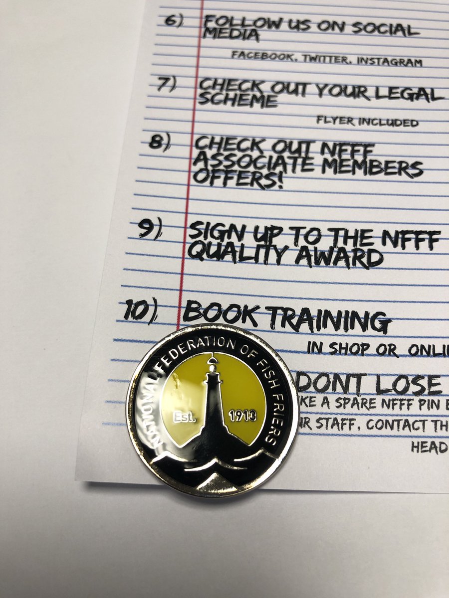 Loving my new pin. #nationalfederationoffishfriers #fishandchips #FridayFeeling