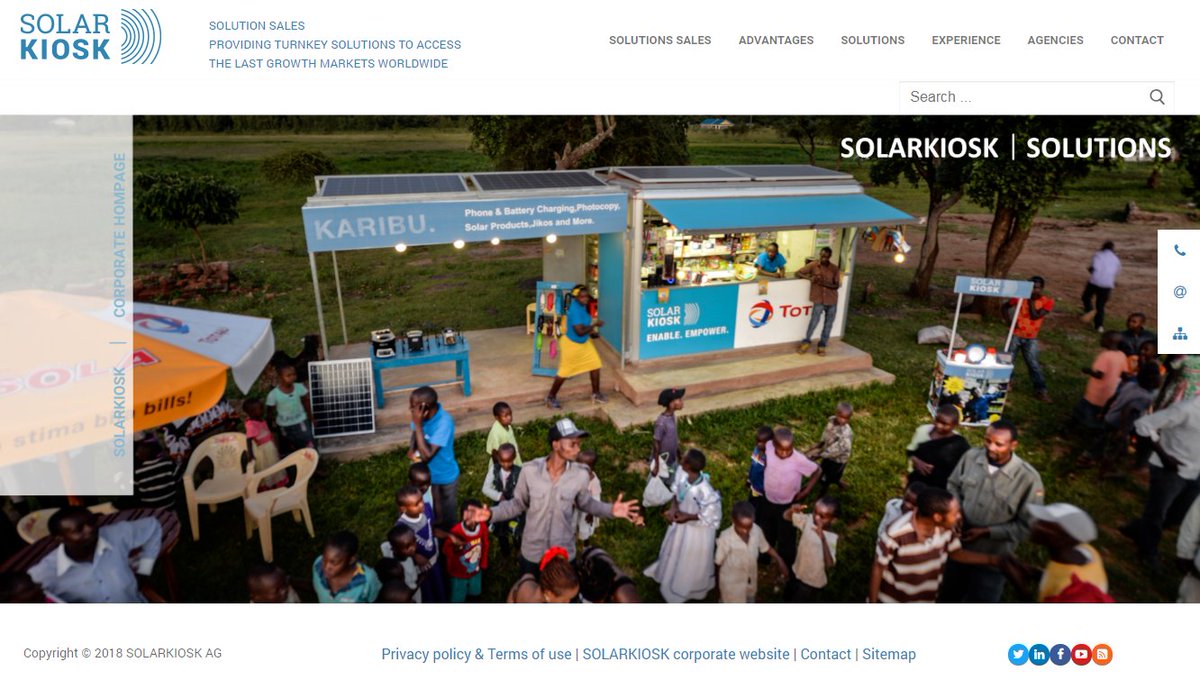 solarkiosk's tweet photo. Want to buy a #solarkiosk? Or #donate one for #charity? Check out our new B2B website, with a great overview of our solutions. Our #EHUBB is being used for anything from retail to #waterpurification, #education and #medical #aid in hard-to-reach areas. https://t.co/OpRd8FRzxF https://t.co/fJ2866927n