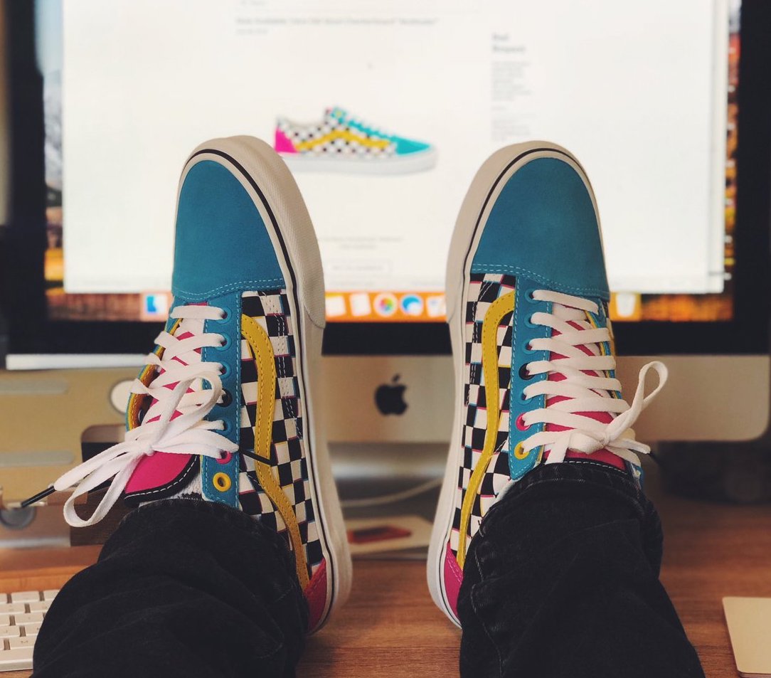 vans old skool checkerboard multicolor