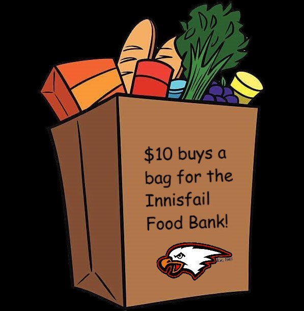 Our game tomorrow against @LacombeGenerals will have our Buy-a-Bag for the Innisfail Foodbank for $10. Many of your friends, neighbours, schoolmates, etc. rely on the #FoodBank  Take a look at the numbers for Alberta for 2016 and this season the numbers aren't looking any better!
