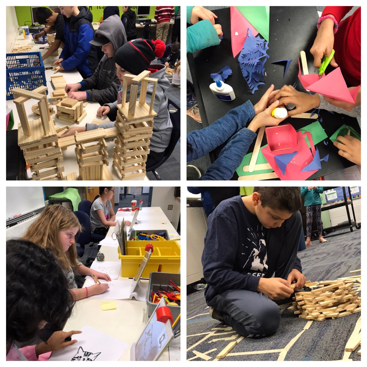 Zinnovators's tweet photo. Dear Roadrunners: We were extremely creative in the #steamlab today!! #proudteacher #oozingcreativity #kevaplanks #osmo #bloxels #stopmotion #makercart https://t.co/zx7AMnMdG5