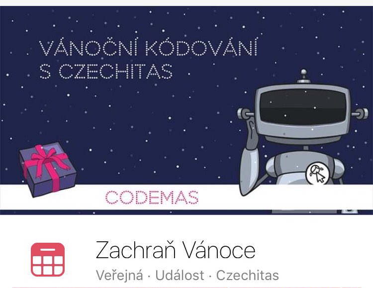 ditaformankova's tweet image. Adventní kalendář.
On-line.
Každý den se naučíš napsat kus kódu.
Veseleeeee Vanoceeeee
🌲🌲🌲
facebook.com/events/2208430…
#happycounting #happycoding #codemas
