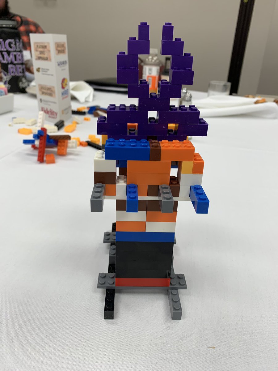 MakoMillerKC's tweet photo. Tracer Paul @KStateCareers killing the LEGO game during breakfast #KACE2018 @KACEweb #imagination https://t.co/1LSOngaCA4