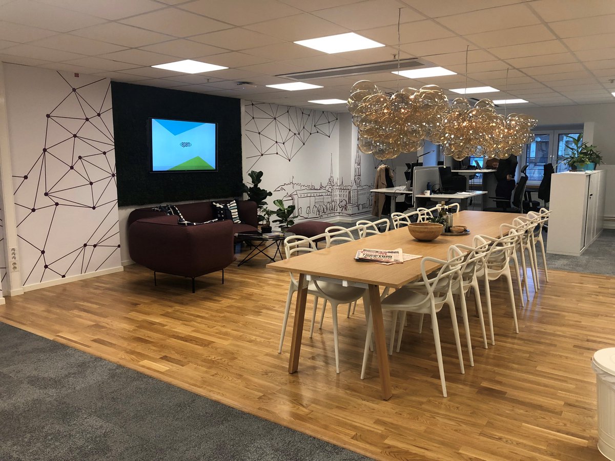 EPAMSystems's tweet photo. The next stop on our #MeetEPAM virtual tour is Stockholm – the cultural, political and economic center of Sweden. It is also considered the second most prolific tech hub in the world on a per capita basis. No wonder why our colleagues have a creative atmosphere in their office. https://t.co/YDHA3XhlgW