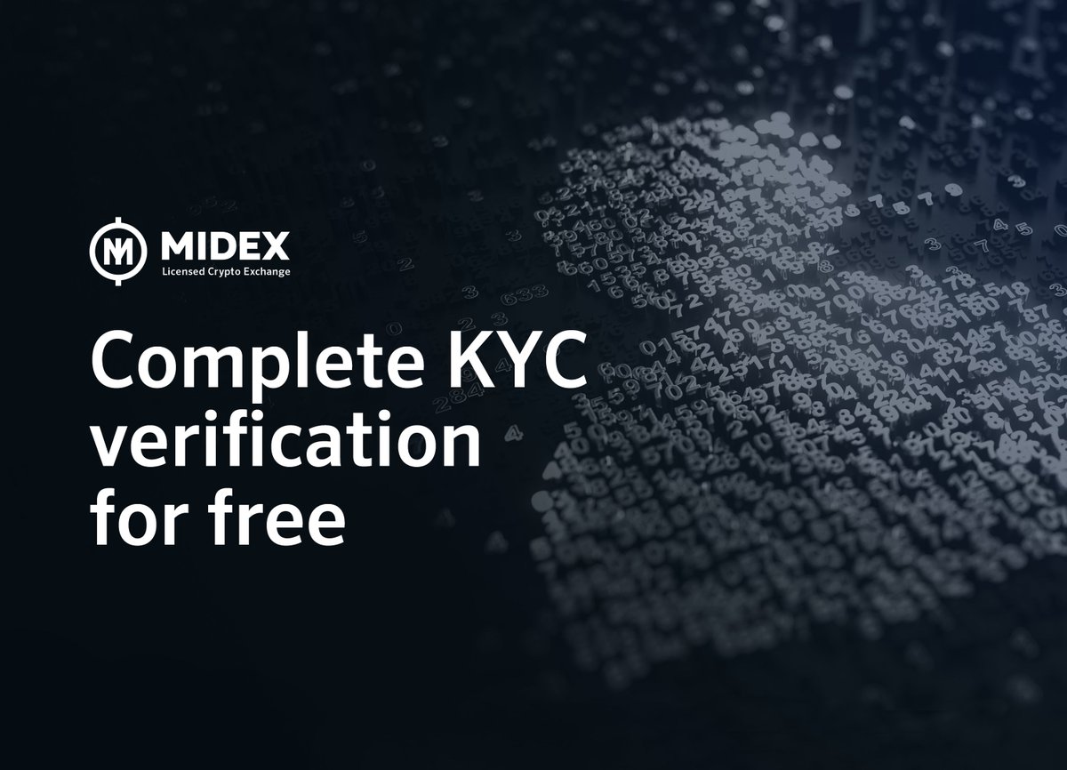 MidexInfo's tweet photo. We’ve made verification on Midex as beneficial as possible: 

1) it's free; 
2) done by our trusted partner Sum&amp;Substance; 
3) takes just a couple of minutes. 

Verify your account today and enjoy all the functionality: https://t.co/Wc2YApwkKG https://t.co/bCXRE8KCOz