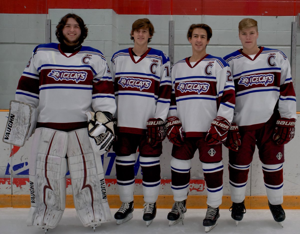 BBD_Hockey's tweet photo. Congratulations to Alex Fernandes, Tommy Schiesser, Anton Oleshko, and Jake Matson on being named captains! Congrats boys! #cthk @CTHSHockey @ChipSalvestrini @BHSBobcatSports @BethelSports https://t.co/M3lULGzu6r