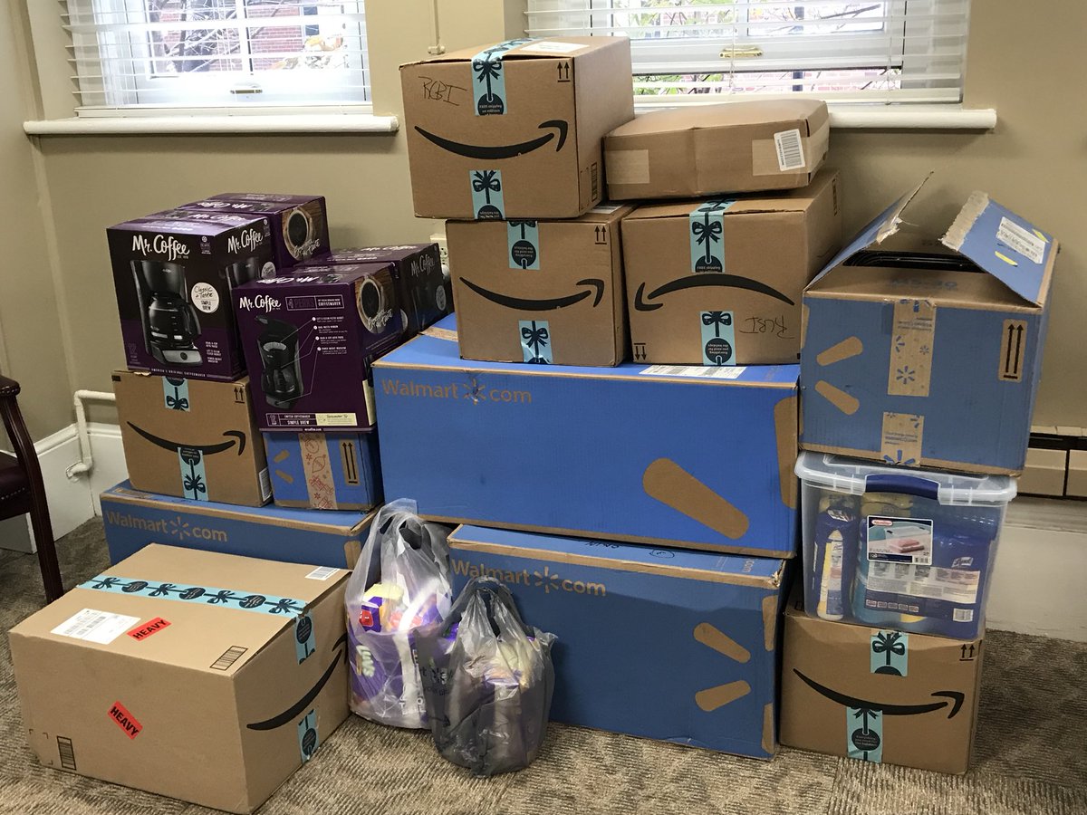 Loading up supplies for delivery to #ProjectHope. Our senior administrators really stepped up this holiday season to help furnish the apartments! #joyofgiving