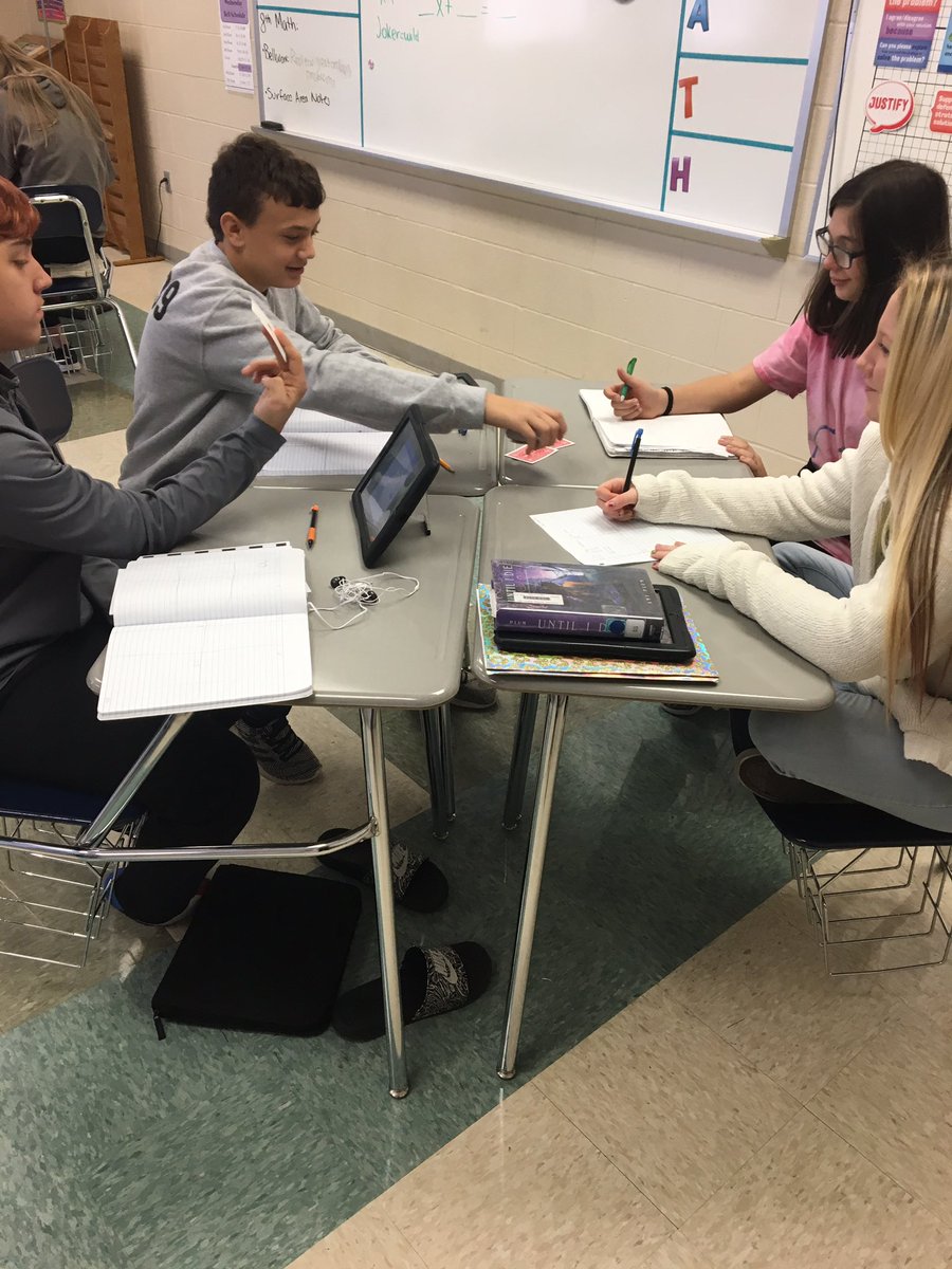 EsmsGargoyles's tweet photo. #AdvancedMathSs using decks of cards to create and solve #TwoStepEquations #TeamGargoyles #ESMSBestTeamEver https://t.co/cOF9Ml3615