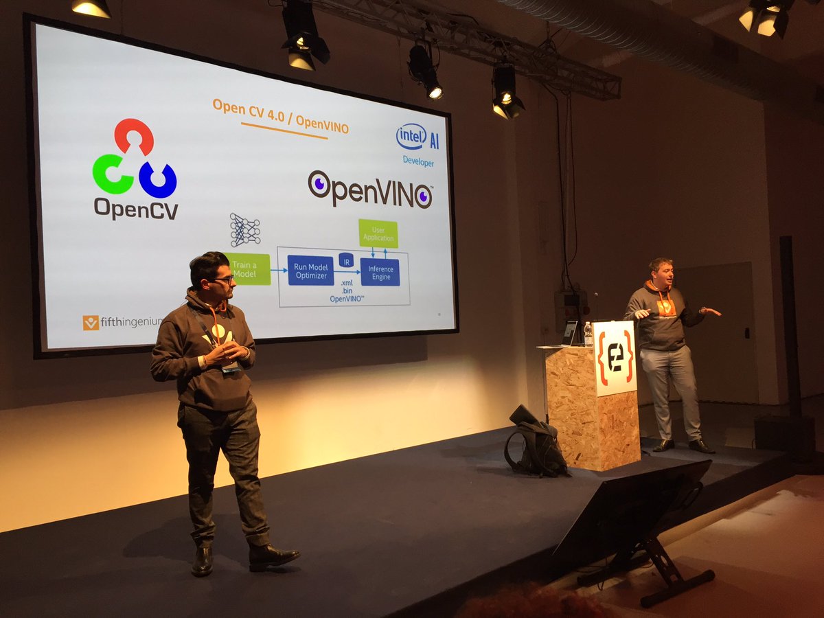 machine_ml's tweet image. RT @AntimoMusone: RT @CodemotionIT: 💥 Open CV 4.0 / OpenVINO 
- Room 5 🔥
Matteo Valoriani &amp;amp; Antimo Musone @matteovaloriani @antimomusone 💪🏻💪🏻💪🏻
#Codemotion #onnx #Machinelearning  #cloud #fifthingenium