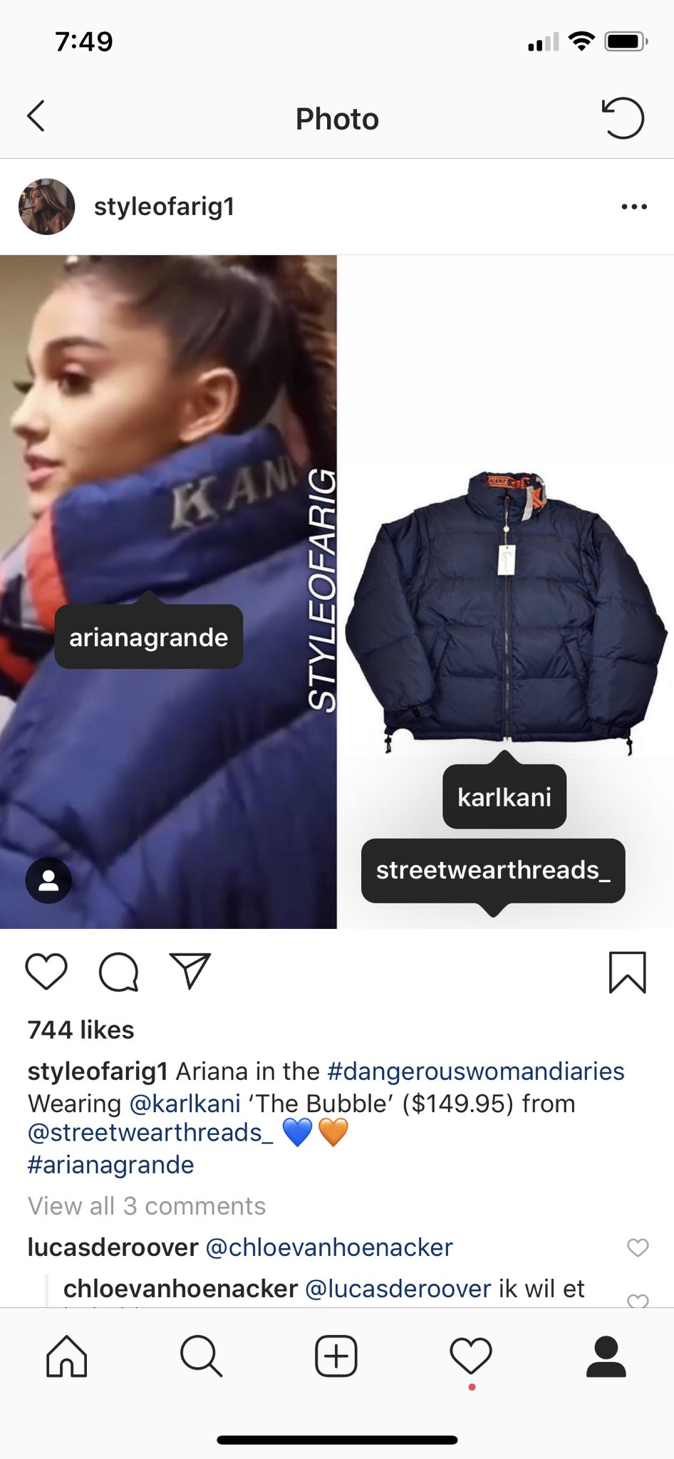 STREETWEAR THREADS on X Shoutout Ariana Grande Picking up the Karl Kani Bubble Jacket Find it online now While they last https t tfhlcQgLq6 X