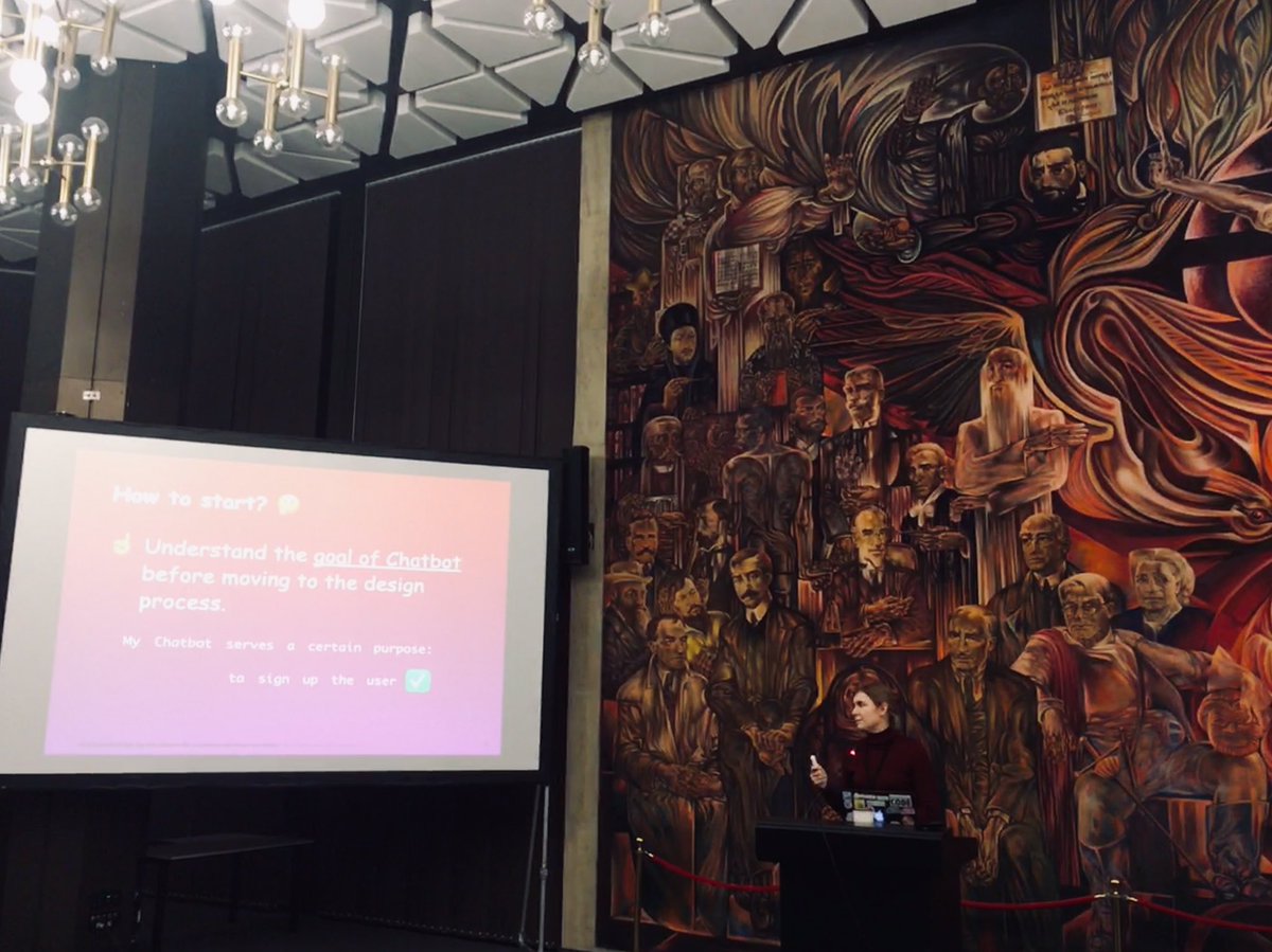 Ilona is walking us through the implementation of a chatbot!